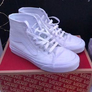 Vans high top. white. size 8. worn twice.